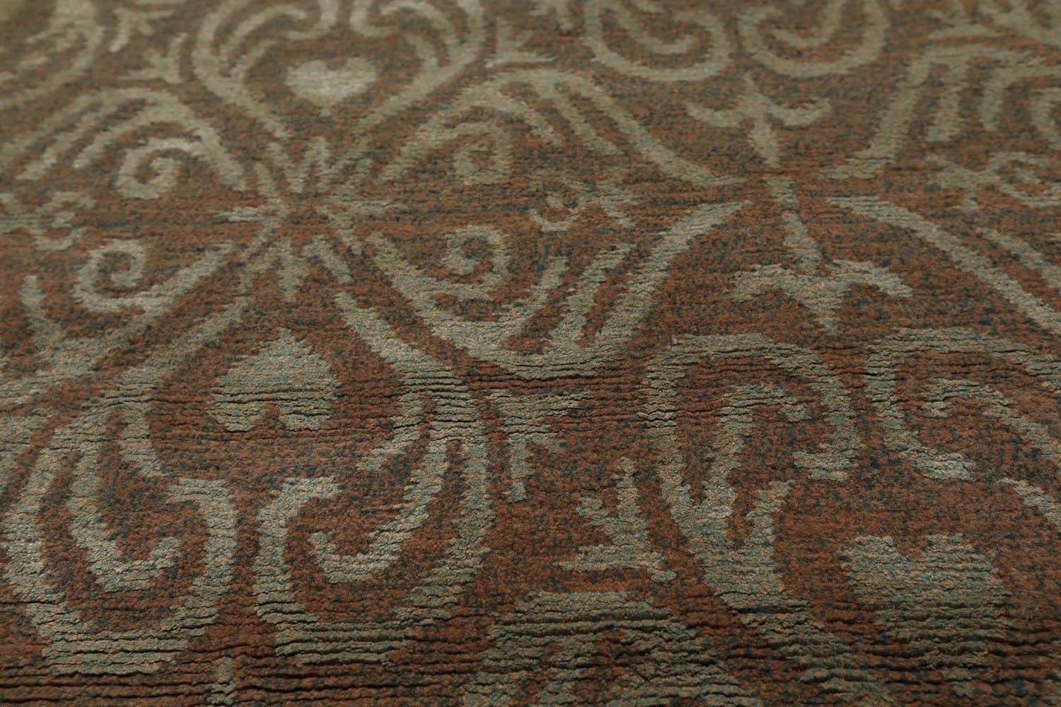 2’ x 3’ Hand Knotted Wool & Silk Transitional Tibetan Oriental Area rug Tan-3