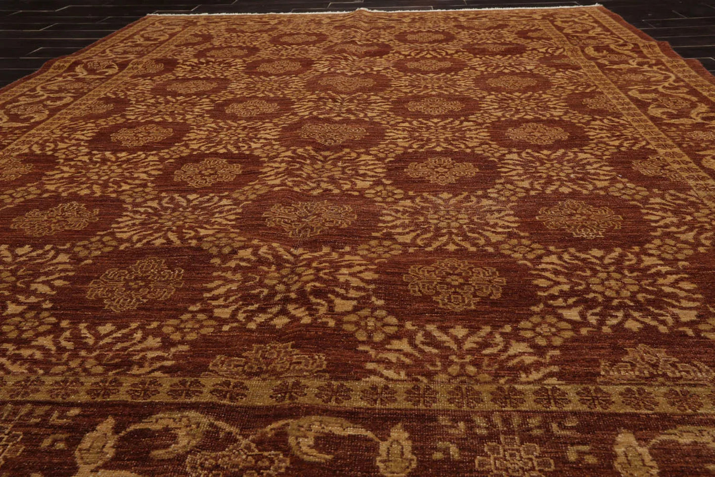 6x9 Brown Hand Knotted 100% Wool Traditional Oriental Area Rug-4