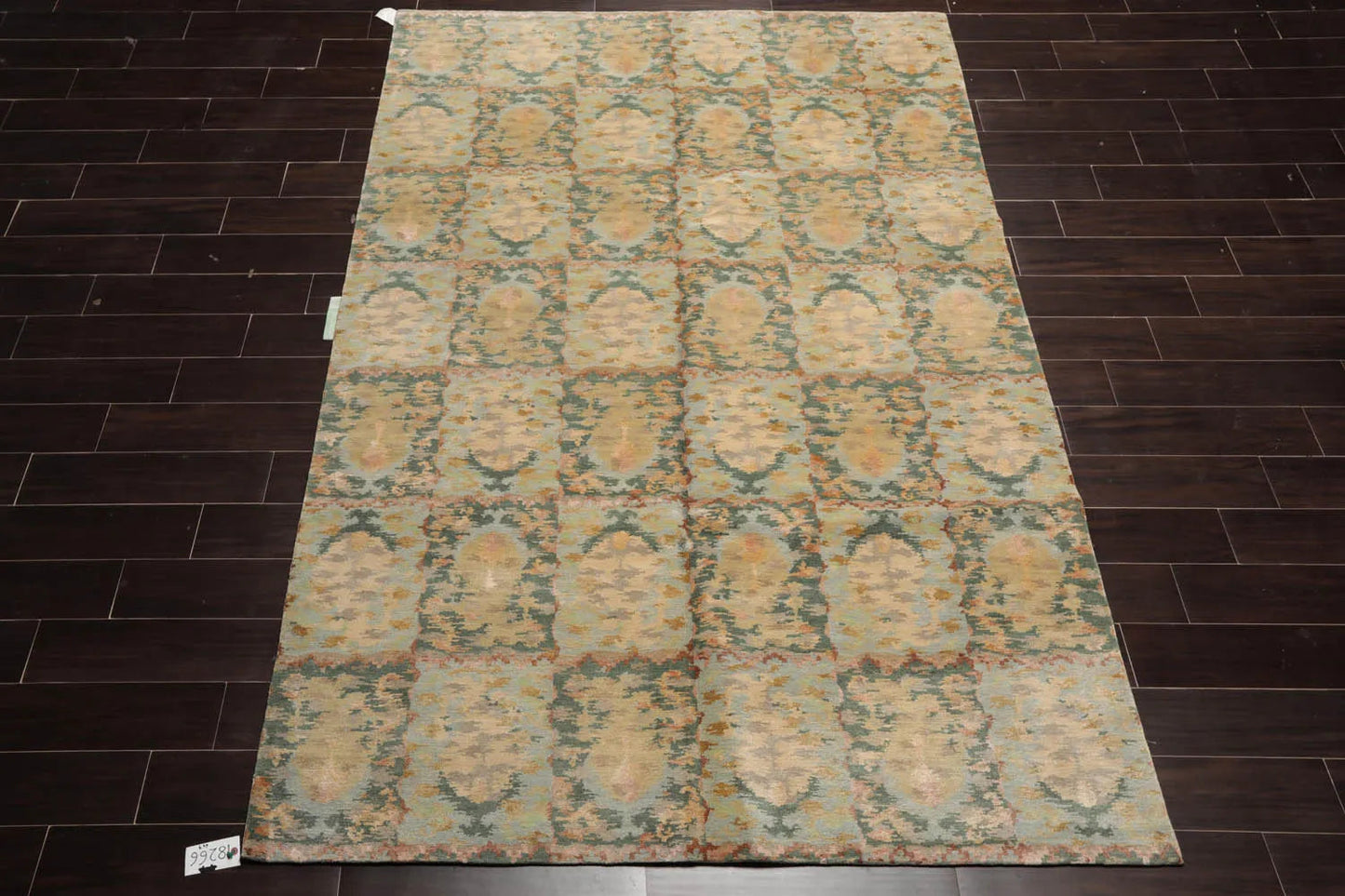 6x9 Aqua Hand Knotted Tibetan 100% Wool Tibetan Traditional Oriental Area Rug-2