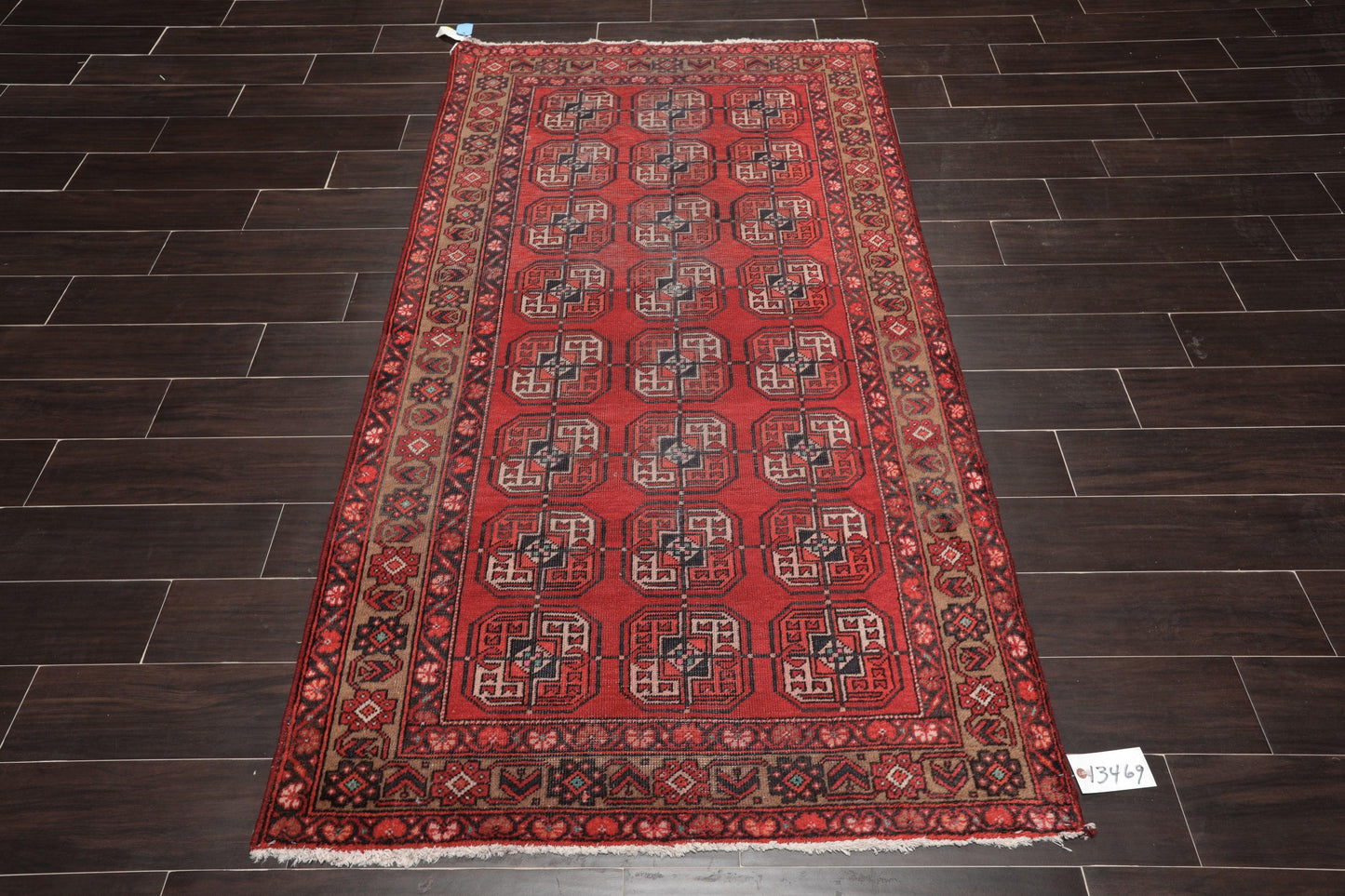 3'9" x 6'8" Hand Knotted Antique 100% Wool Zanjan Oriental Area Rug Red-1