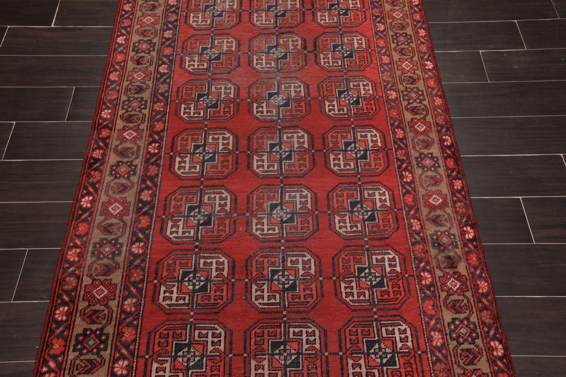 3'9" x 6'8" Hand Knotted Antique 100% Wool Zanjan Oriental Area Rug Red-4