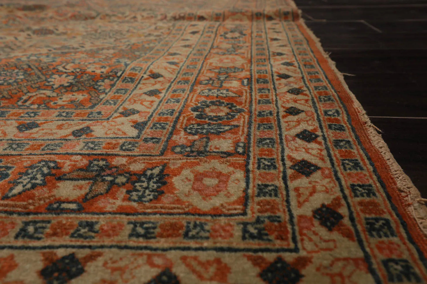 4x6 Beige, Orange Hand Knotted Tribal 100% Wool Heriz Traditional 250 KPSI Oriental Area Rug-4
