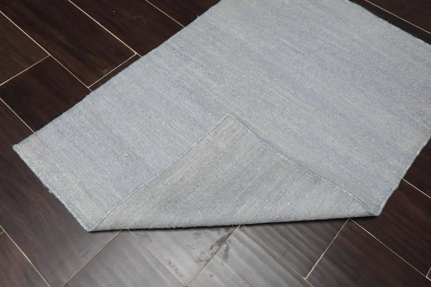 2' x 3' Hand Woven Silk Modern Flatweave Kilim Oriental Area Rug Blue-2