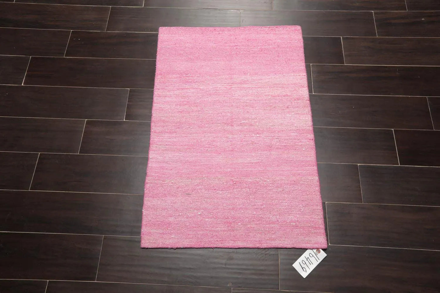 2' x 3' Hand Woven 100% Silk Modern Flatweave Kilim Oriental Area Rug Pink-1