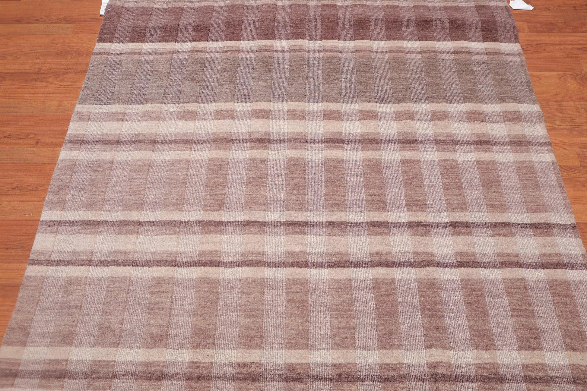 5' x 7' Handmade Contemporary100% Wool Loop & Cut Pile Area Rug Beige-2