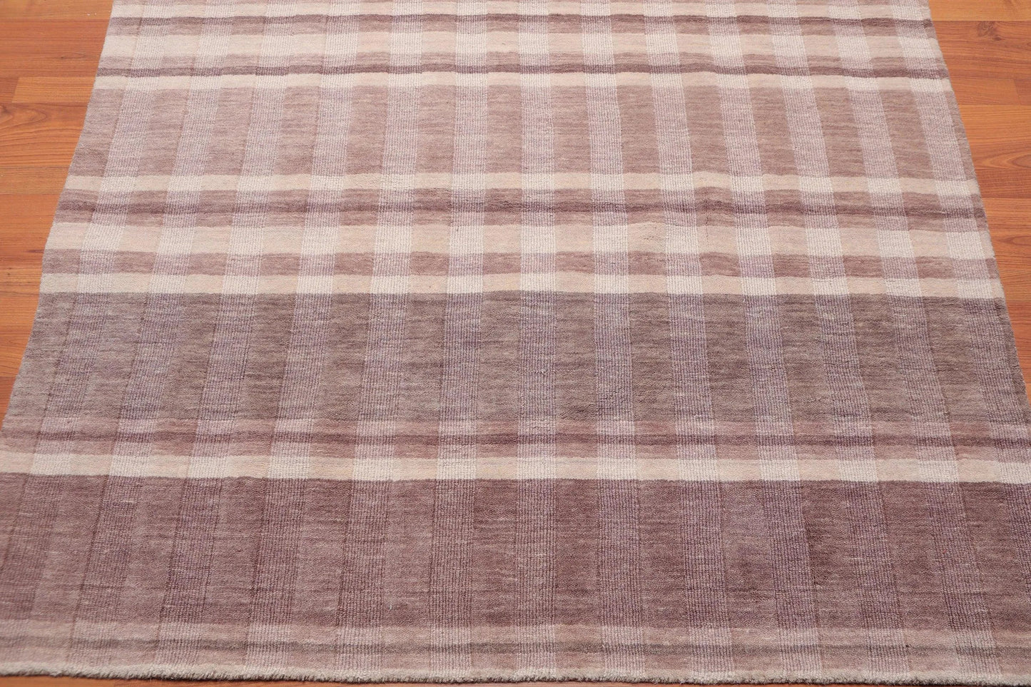 5' x 7' Handmade Contemporary100% Wool Loop & Cut Pile Area Rug Beige-3
