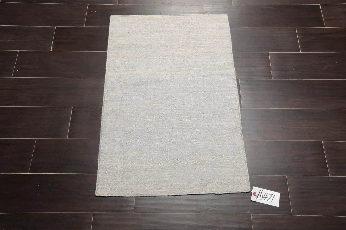 2' x 3' Hand Woven Silk Modern Flatweave Kilim Oriental Area Rug Silver Gray-1