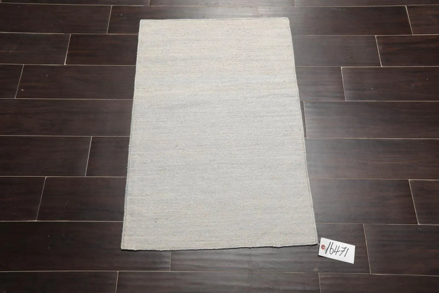 2' x 3' Hand Woven Silk Modern Flatweave Kilim Oriental Area Rug Silver Gray-1