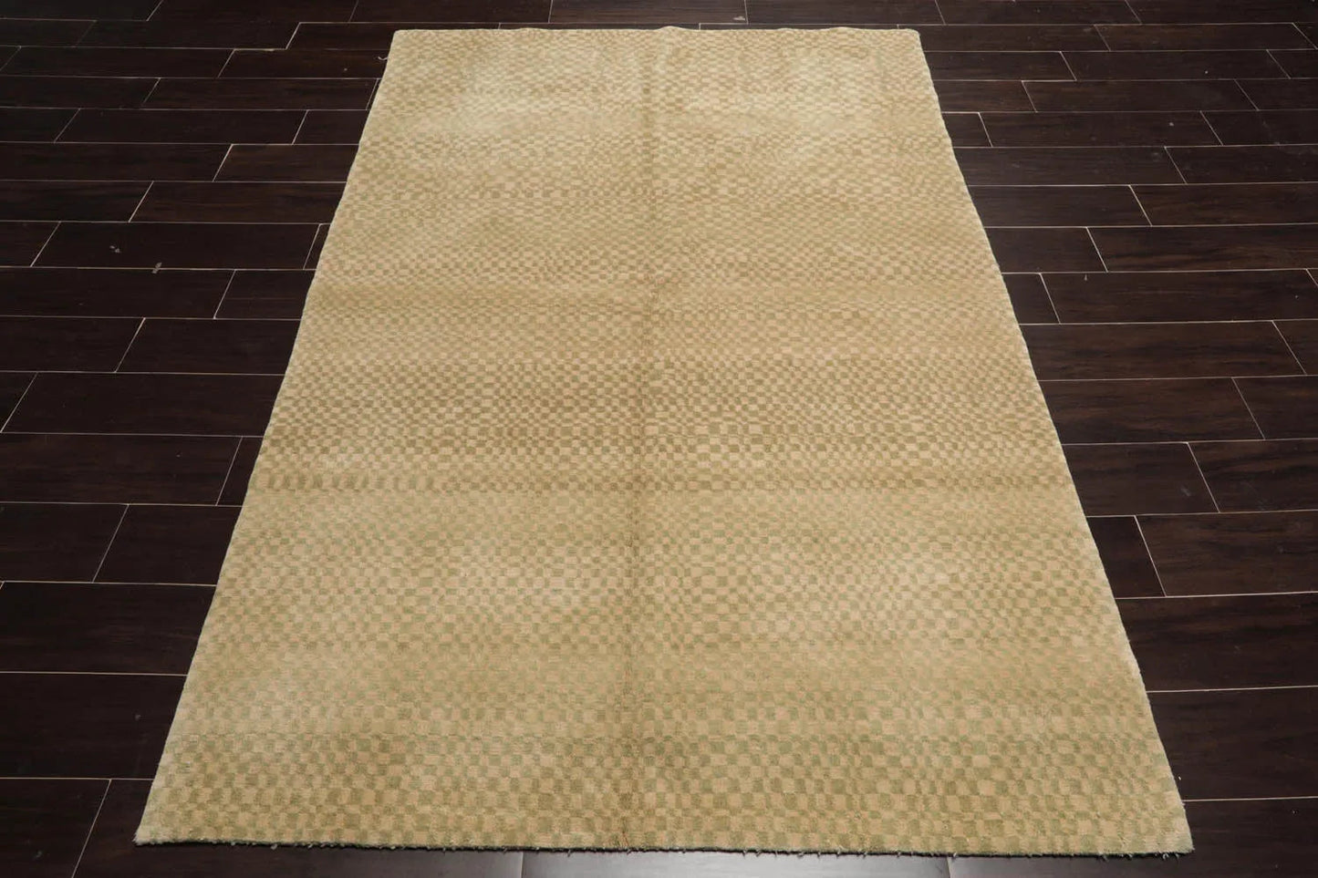 4x6 Beige,Sage Hand Knotted Tibetan 100% Wool Michaelian & Kohlberg Modern & Contemporary Oriental Area Rug-2