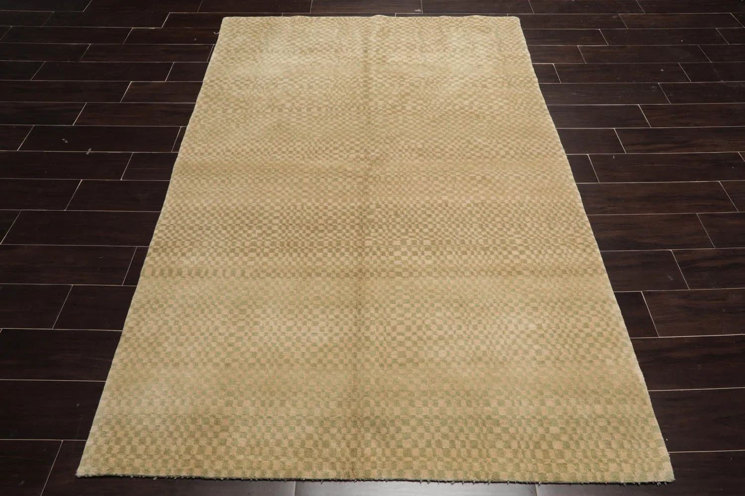 4x6 Beige,Sage Hand Knotted Tibetan 100% Wool Michaelian & Kohlberg Modern & Contemporary Oriental Area Rug-2