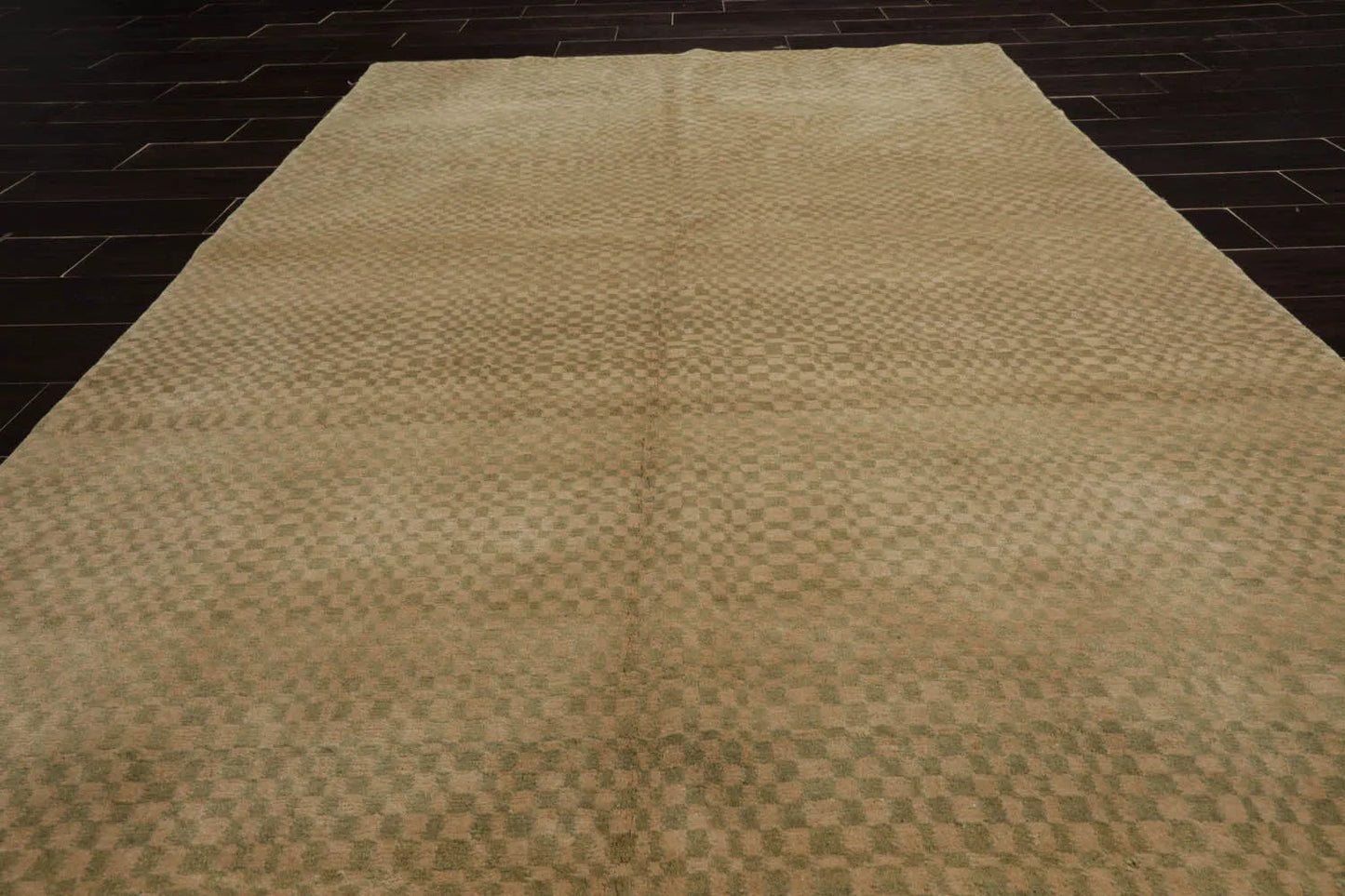 4x6 Beige,Sage Hand Knotted Tibetan 100% Wool Michaelian & Kohlberg Modern & Contemporary Oriental Area Rug-3