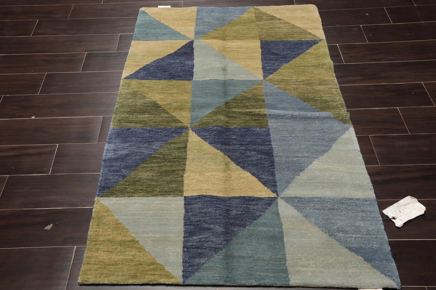 3x5 Blue, Green Hand Knotted Tibetan 100% Wool Michaelian & Kohlberg Traditional Oriental Area Rug-2