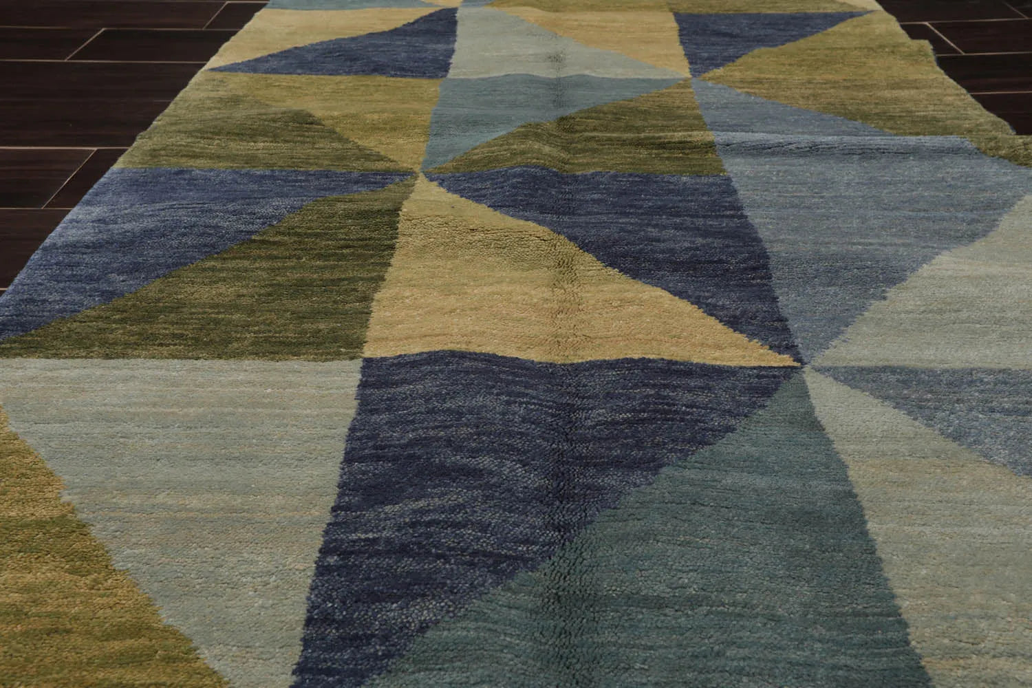 3x5 Blue, Green Hand Knotted Tibetan 100% Wool Michaelian & Kohlberg Traditional Oriental Area Rug-3