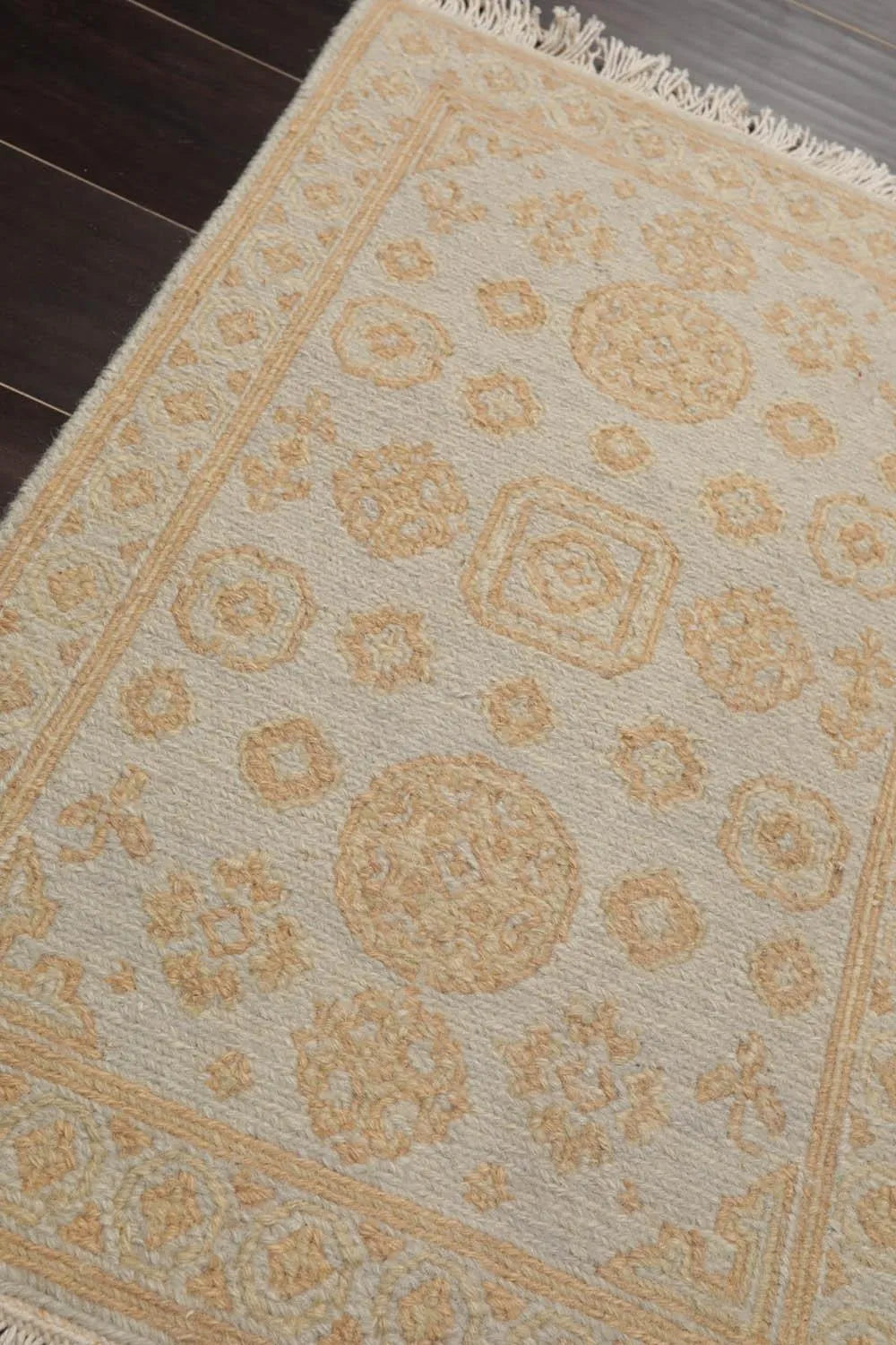 1'10''x2'7'' Hand Knotted 100% Wool Oriental Area Rug Gray-2