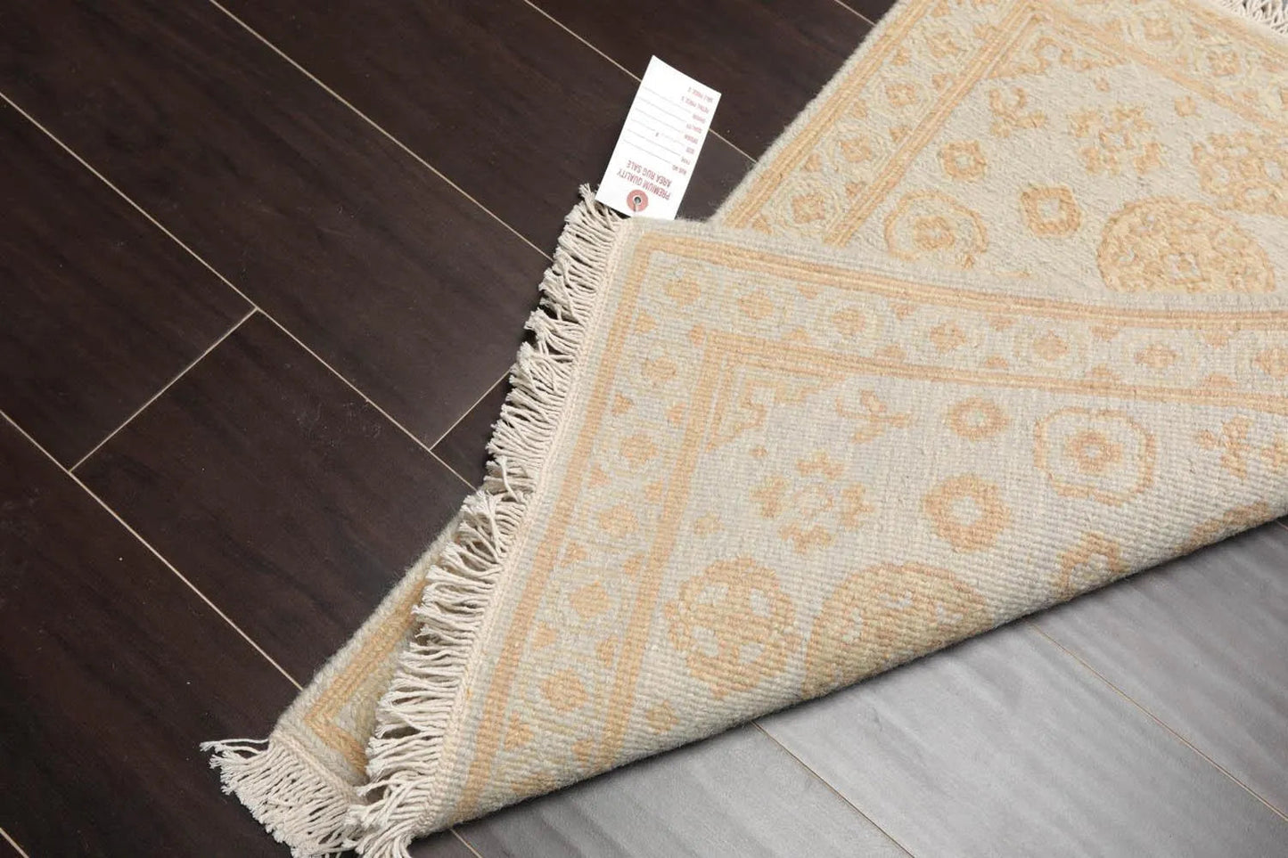 1'10''x2'7'' Hand Knotted 100% Wool Oriental Area Rug Gray-3