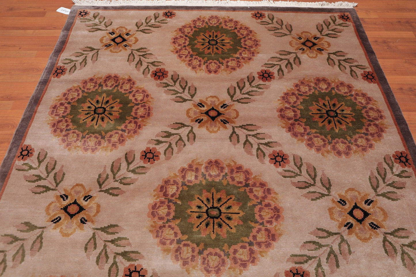 6' x 9'1" Hand Knotted Traditional Classic European Wool Tibetan Area rug Beige-2