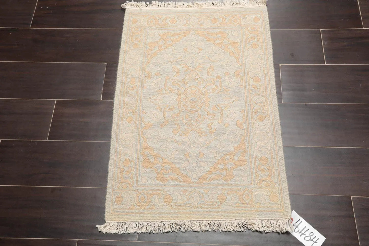 1'10''x2'7'' Hand Knotted 100% Wool Reversible Oriental Area Rug Gray-1