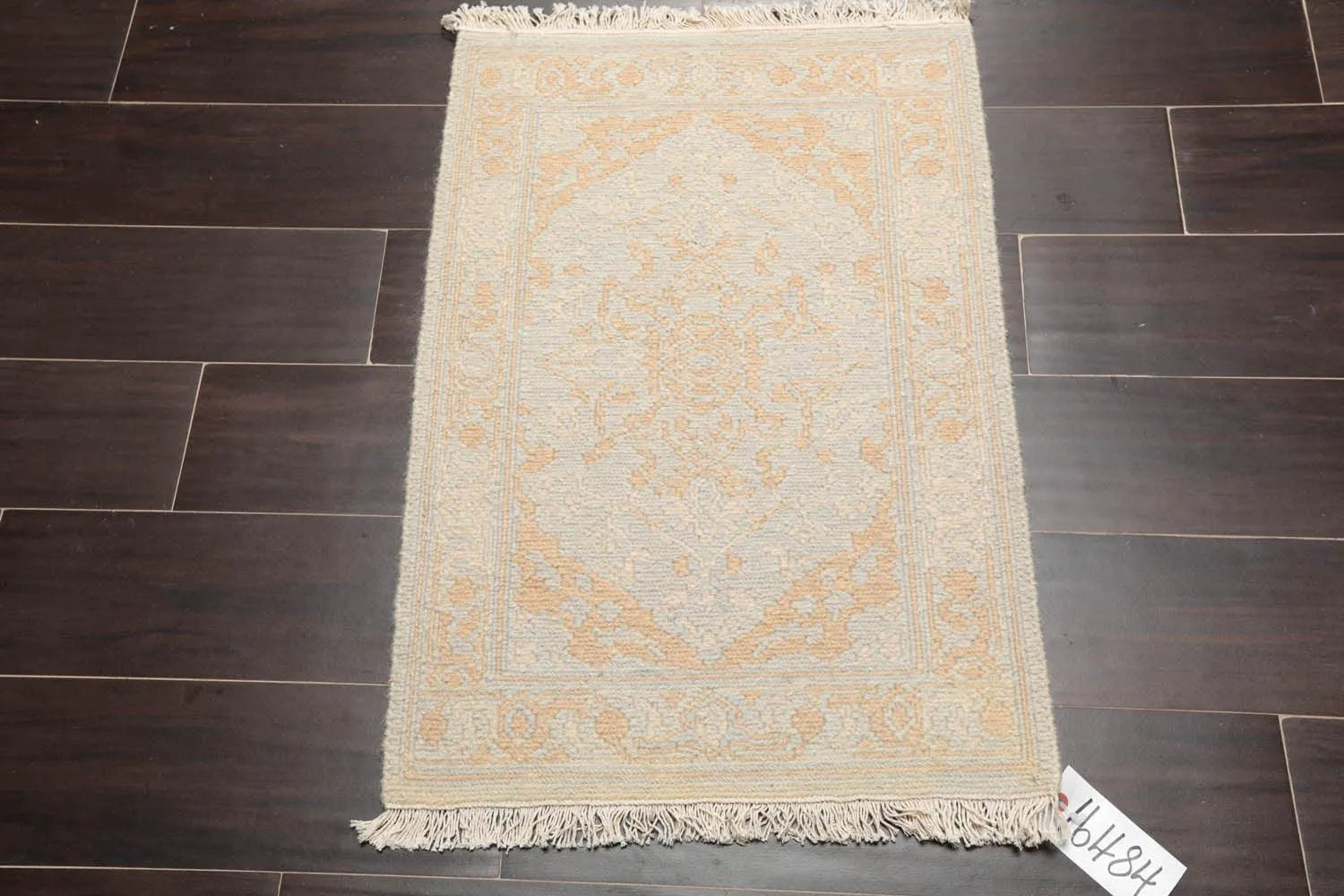 1'10''x2'7'' Hand Knotted 100% Wool Reversible Oriental Area Rug Gray-1