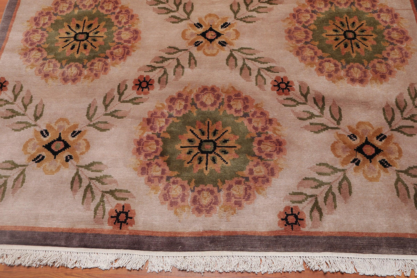 6' x 9'1" Hand Knotted Traditional Classic European Wool Tibetan Area rug Beige-3