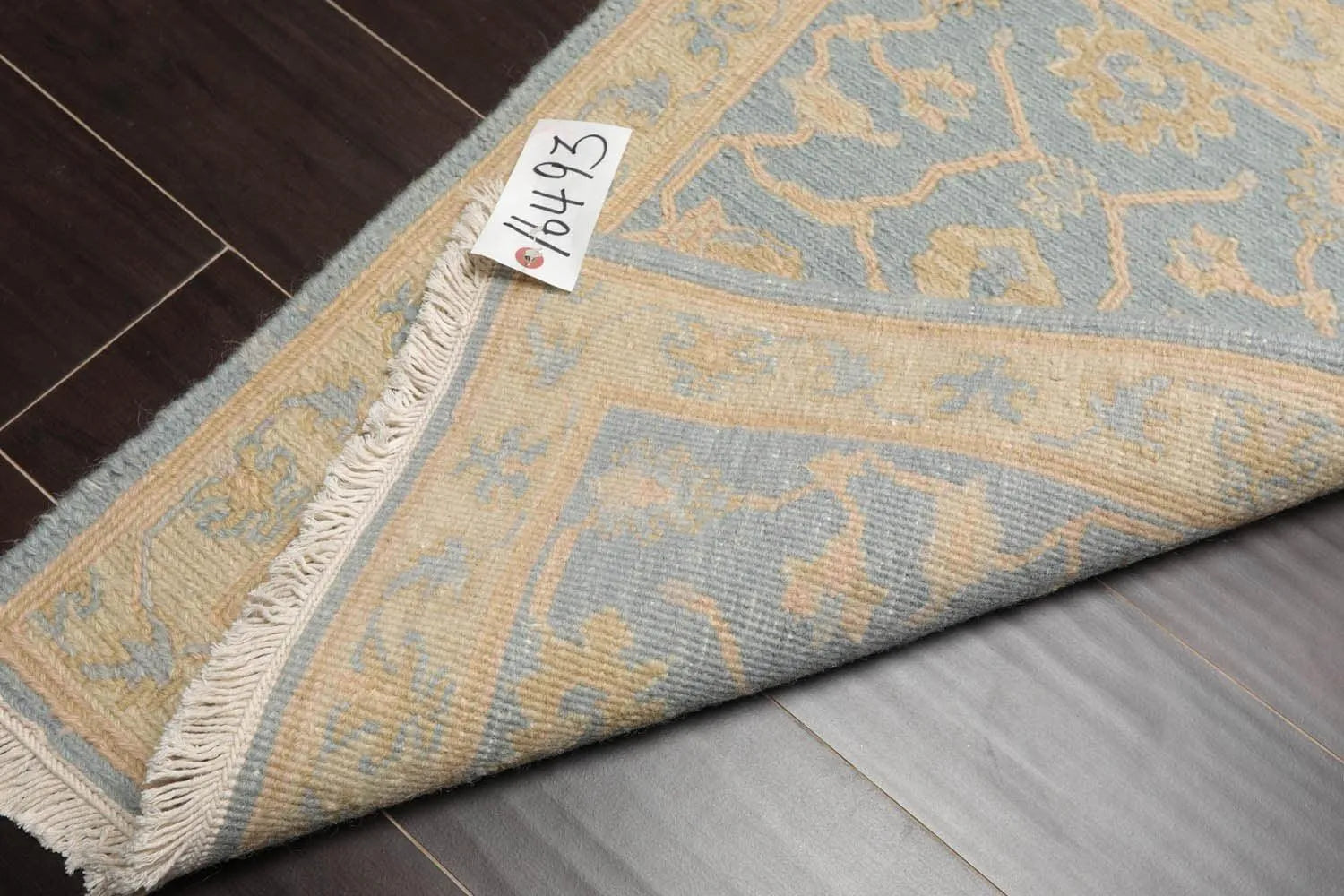 1'10''x2'7'' Hand Knotted 100% Wool Oriental Area Rug Aqua-3