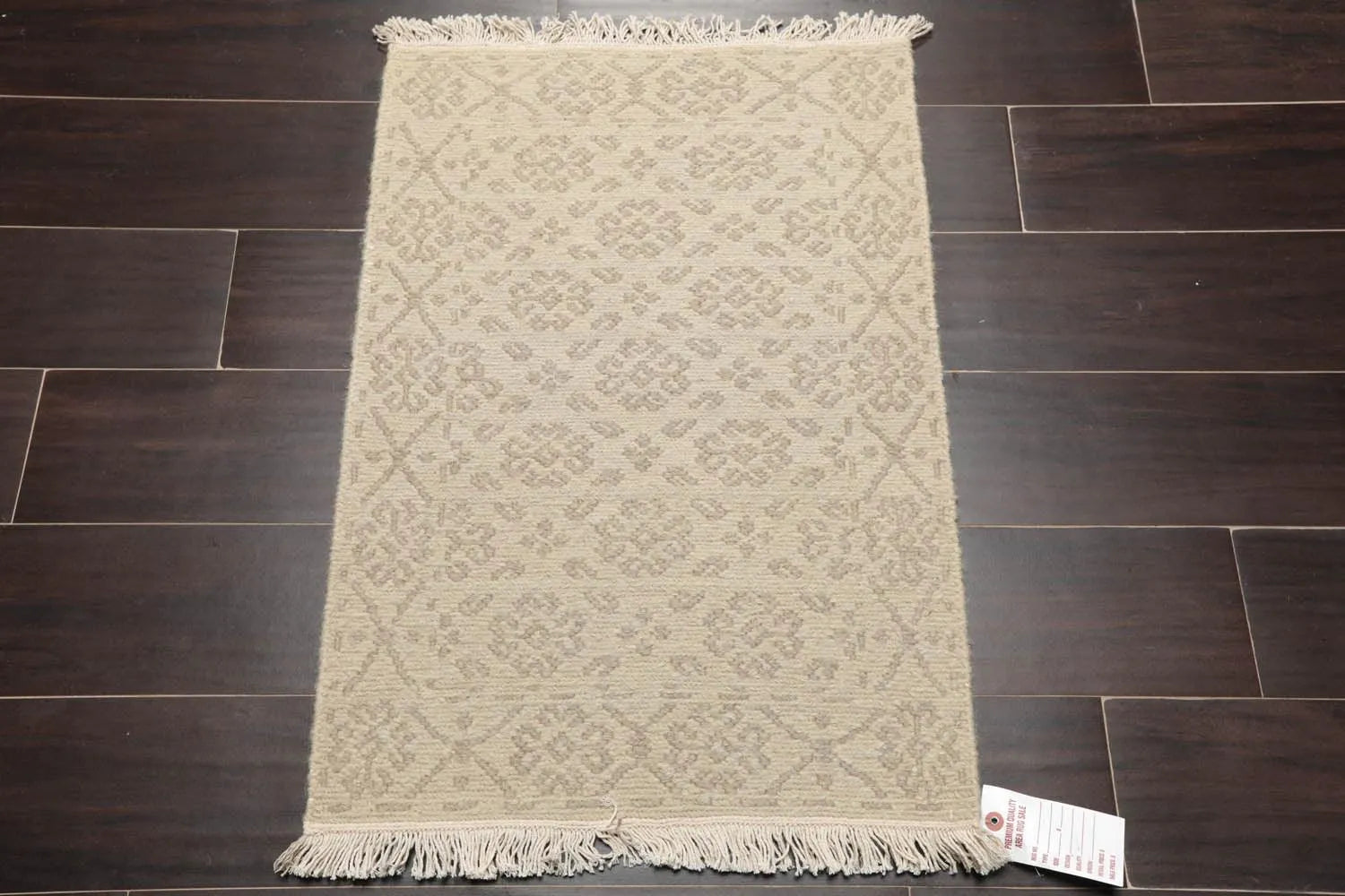 1'10''x2'7'' Hand Knotted 100% Wool Reversible Oriental Area Rug Beige-1