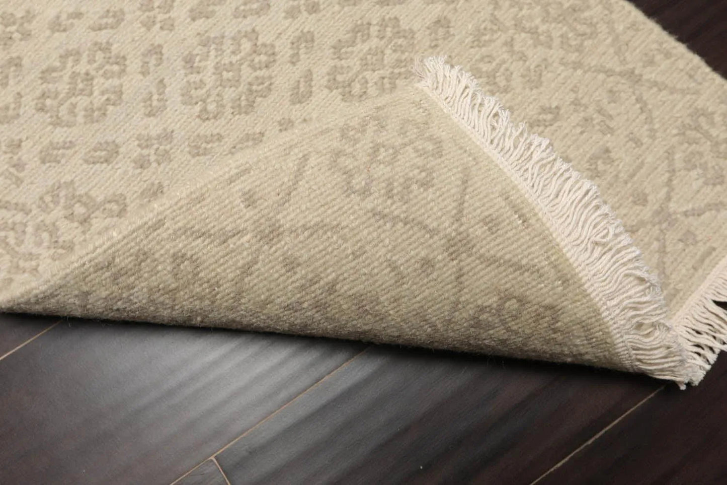 1'10''x2'7'' Hand Knotted 100% Wool Reversible Oriental Area Rug Beige-3