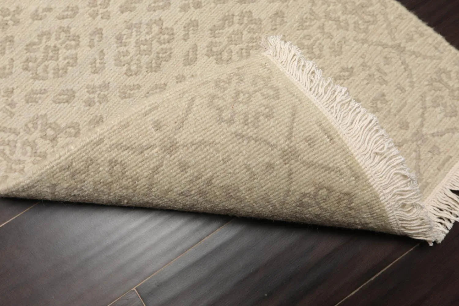 1'10''x2'7'' Hand Knotted 100% Wool Reversible Oriental Area Rug Beige-3