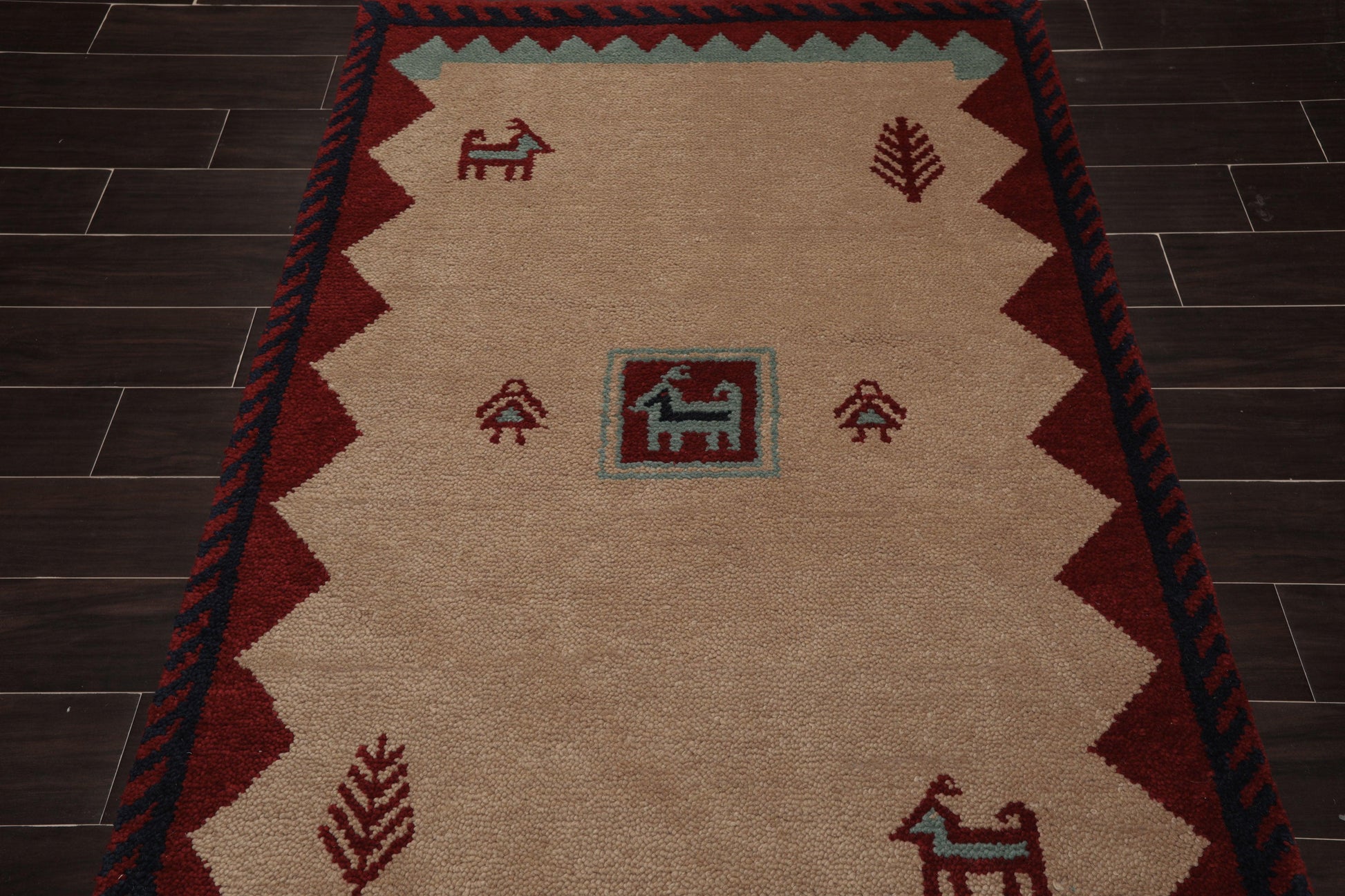 4'1" x 6'1" Hand Knotted Wool thick pile Gabbeh Area Rug Traditional Beige-4