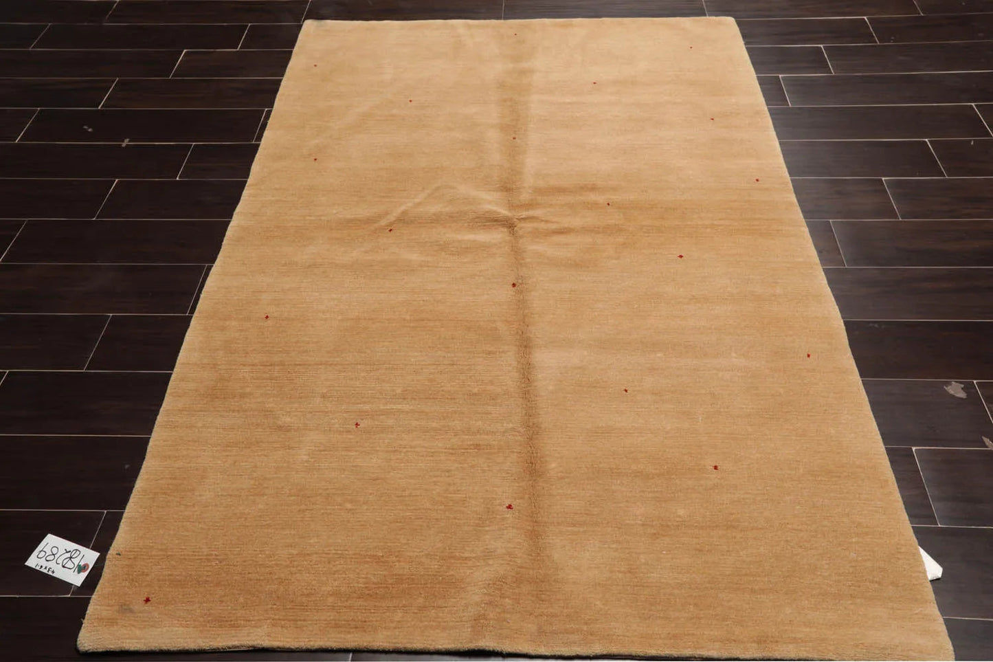 4x6  Red, Tan Hand Knotted Tibetan 100% Wool Michaelian & Kohlberg Swiss Wash Contemporary Oriental Area Rug-2