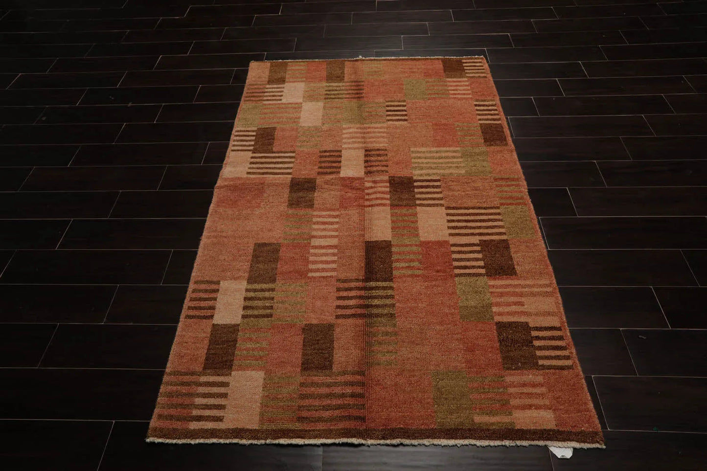 4x6 Rose, Beige Hand Knotted Tibetan 100% Wool Michaelian & Kohlberg Modern & Contemporary Oriental Area Rug-2