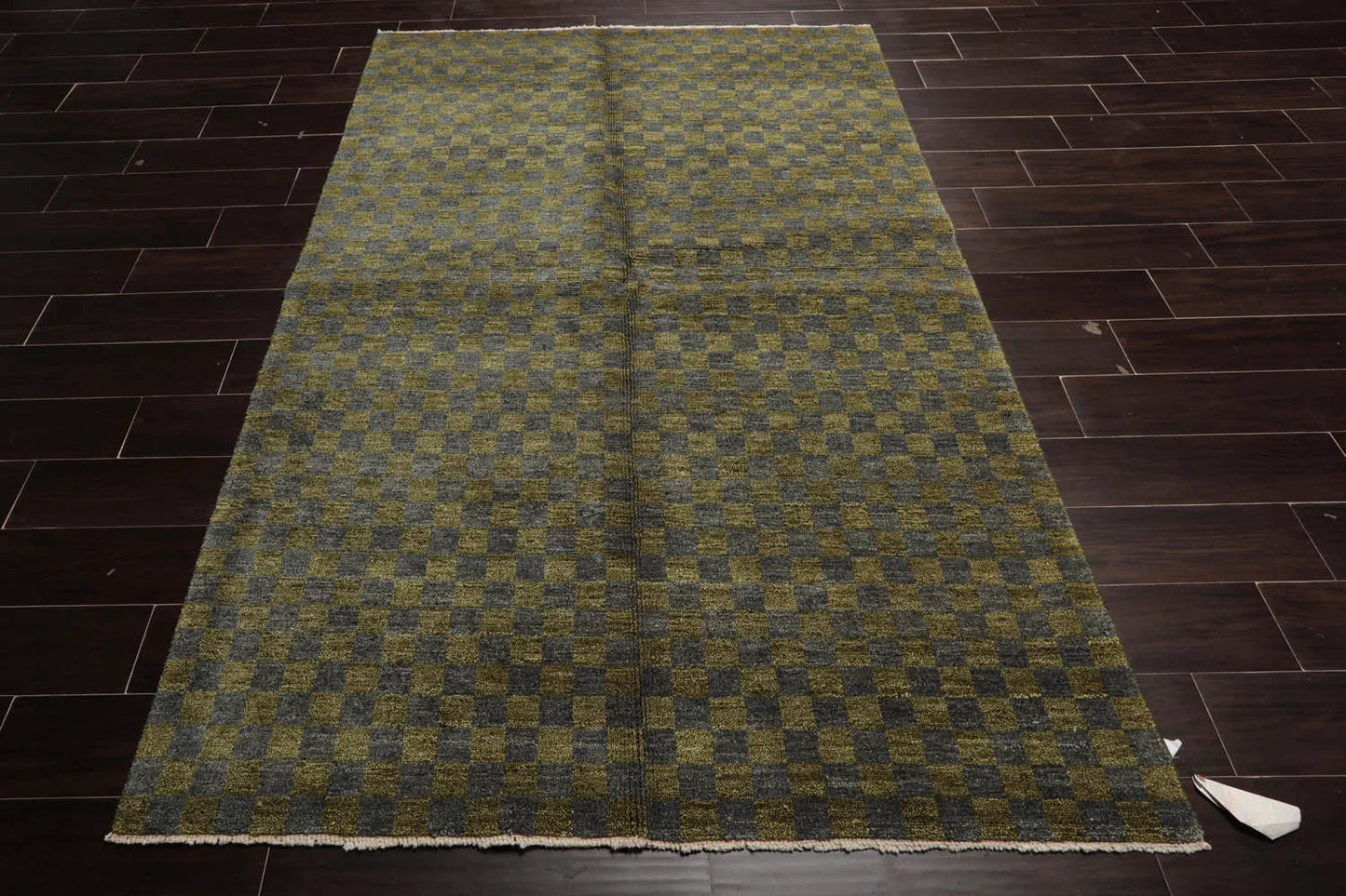 5x7 Green, Slate Hand Knotted Tibetan 100% Wool Michaelian & Kohlberg Modern & Contemporary Oriental Area Rug-2
