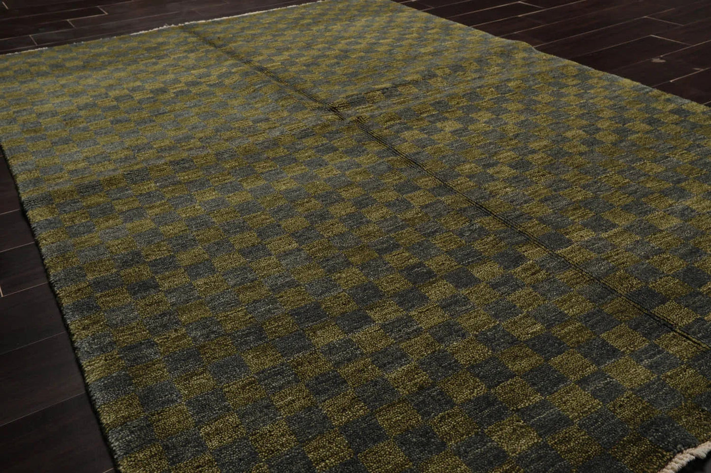 5x7 Green, Slate Hand Knotted Tibetan 100% Wool Michaelian & Kohlberg Modern & Contemporary Oriental Area Rug-3