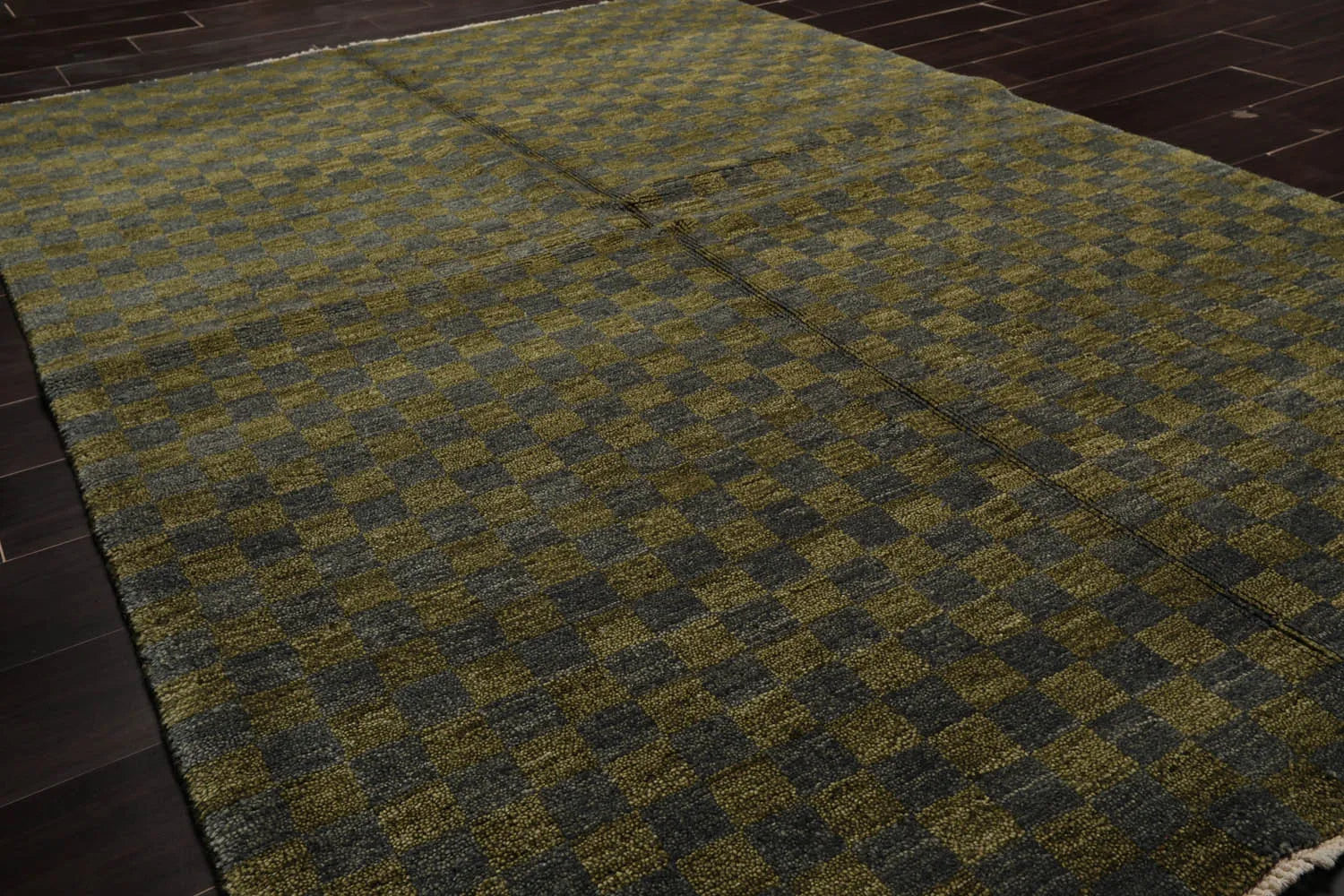 5x7 Green, Slate Hand Knotted Tibetan 100% Wool Michaelian & Kohlberg Modern & Contemporary Oriental Area Rug-3