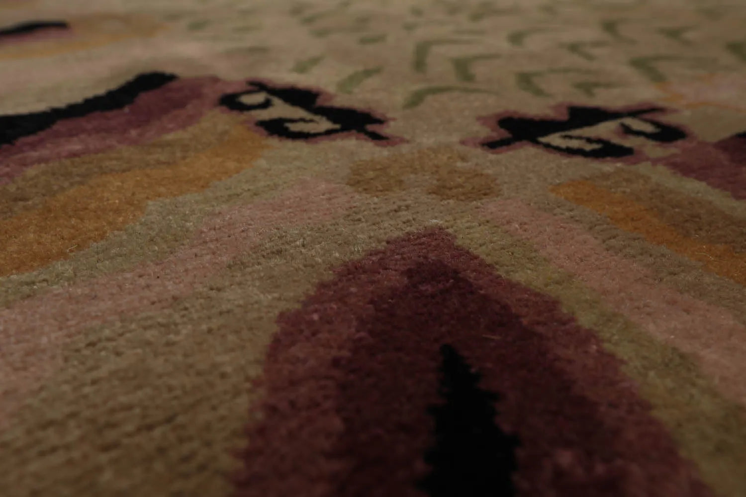3'11 x 7' Beige, Sage Hand Knotted Tibetan 100% Wool Michaelian & Kohlberg Modern & Contemporary Oriental Area Rug-4