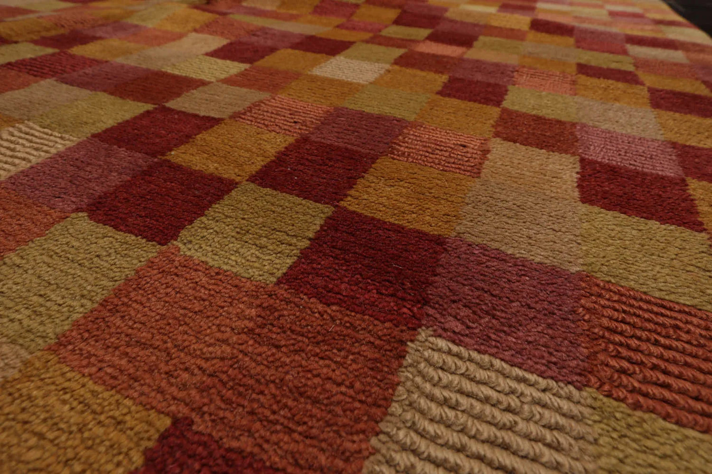 5x7 Raspberry, Gold Hand Knotted Tibetan 100% Wool Michaelian & Kohlberg Modern & Contemporary Oriental Area Rug-3