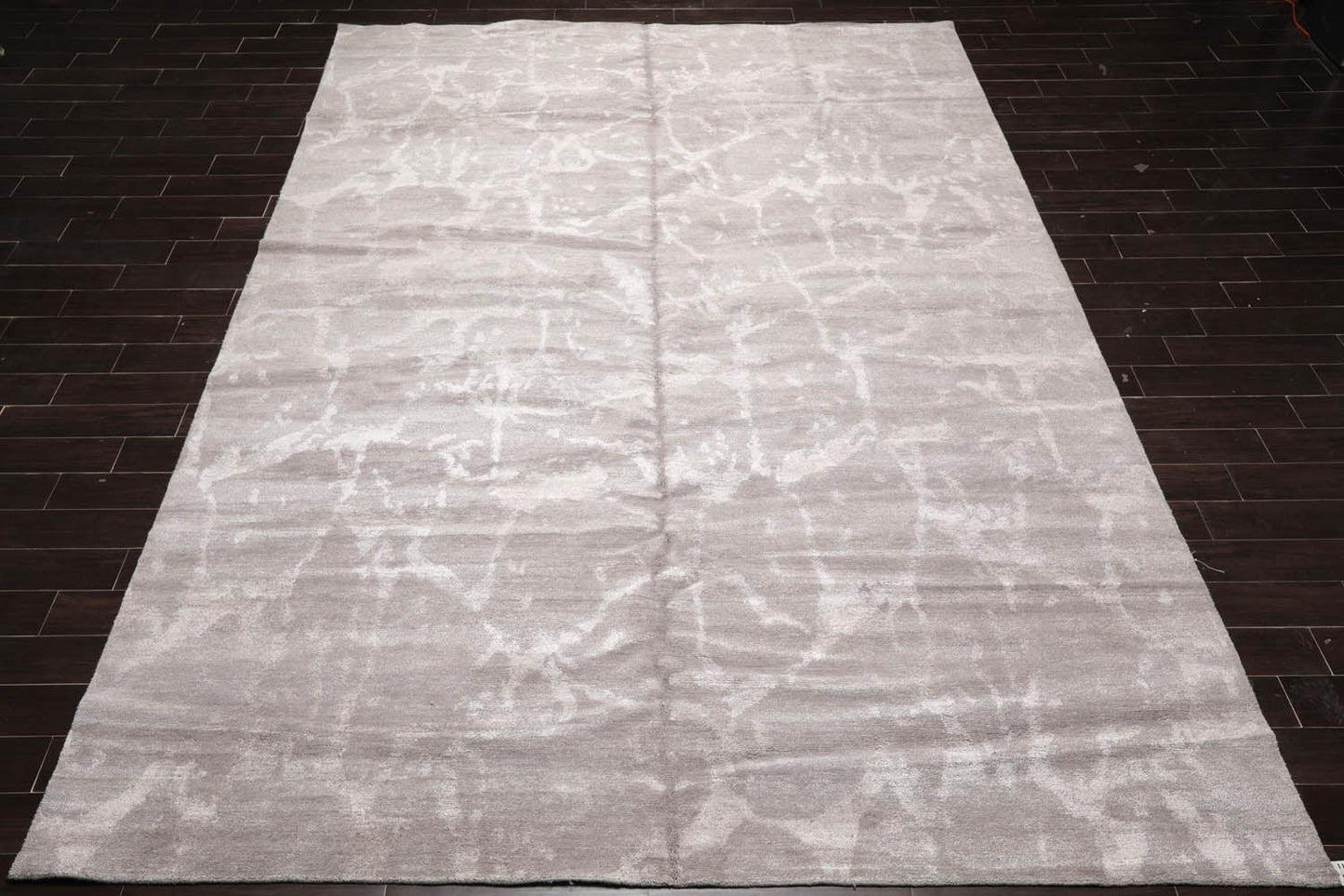 9’11" x 13’8" Hand Knotted Wool & Silk Modern Tibetan Oriental Area Rug Taupe-2