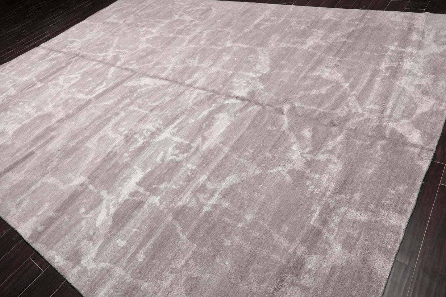 9’11" x 13’8" Hand Knotted Wool & Silk Modern Tibetan Oriental Area Rug Taupe-3