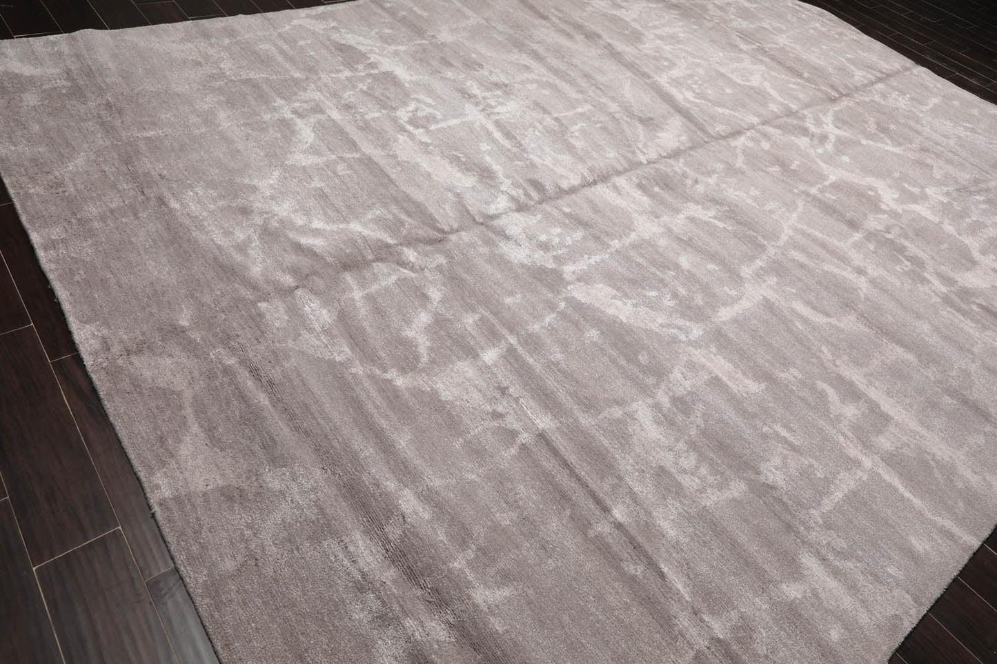 9’11" x 13’8" Hand Knotted Wool & Silk Modern Tibetan Oriental Area Rug Taupe-4