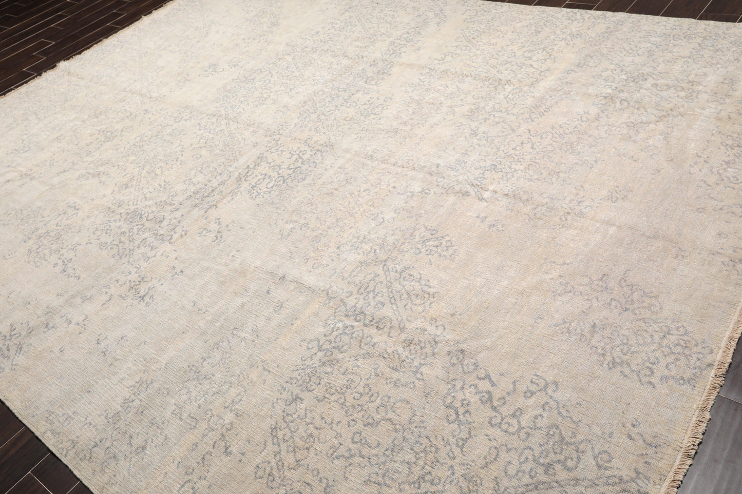 8'11"x 11'11" Hand Knotted Wool Antiqued Turkish weave Area Rug Muted Tone on Tone Gray-3