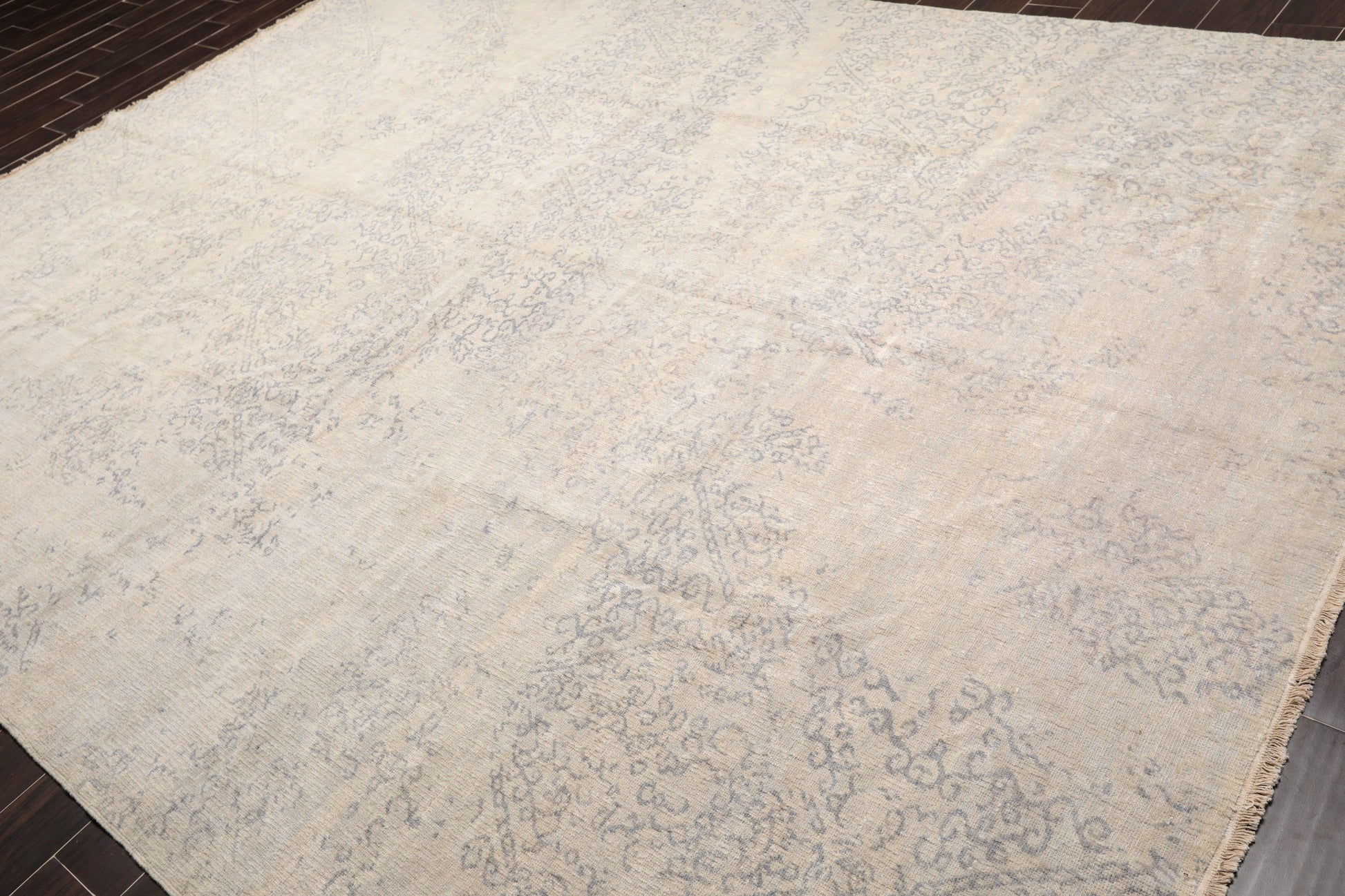 8'11"x 11'11" Hand Knotted Wool Antiqued Turkish weave Area Rug Muted Tone on Tone Gray-3