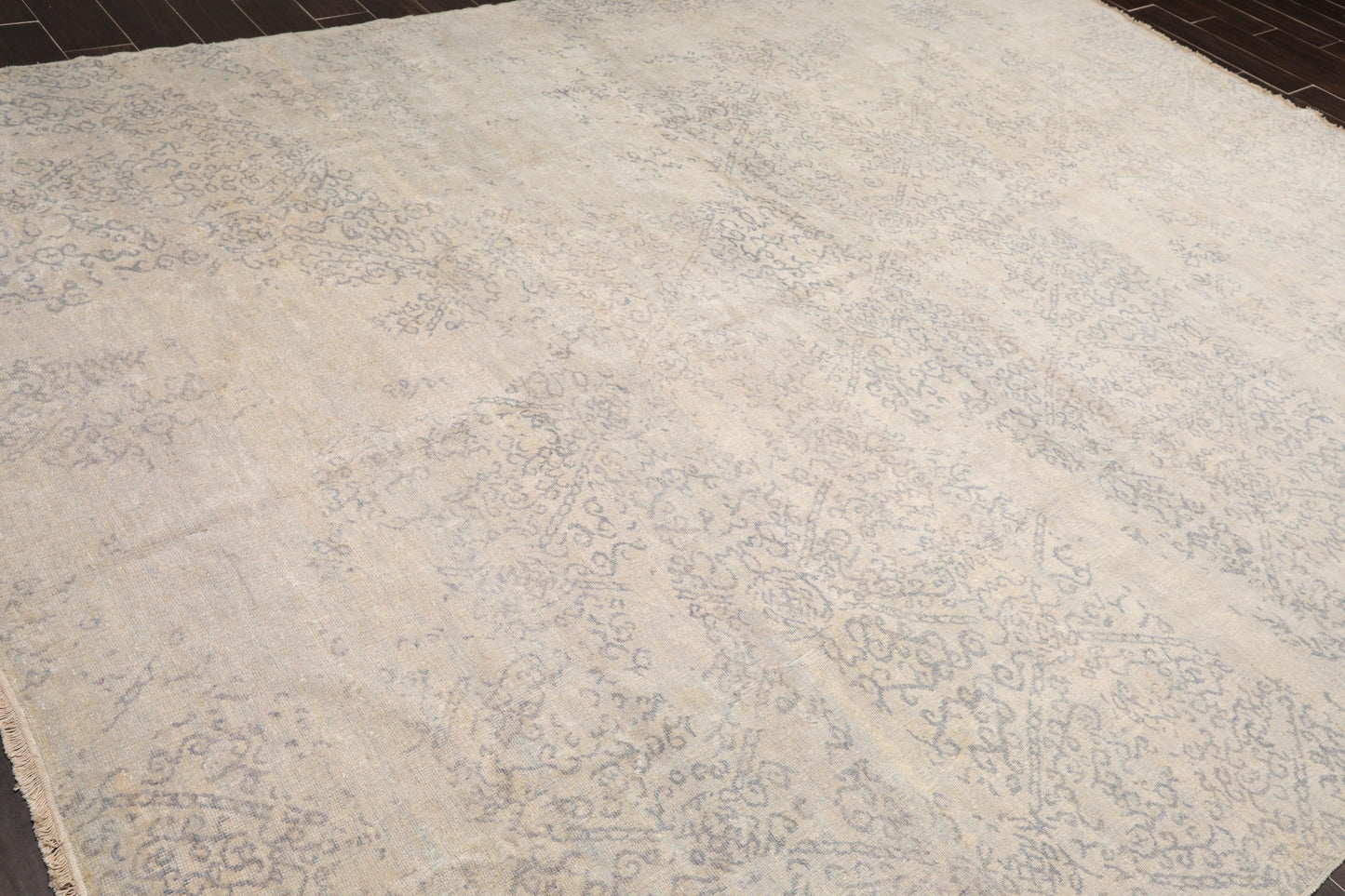 8'11"x 11'11" Hand Knotted Wool Antiqued Turkish weave Area Rug Muted Tone on Tone Gray-4