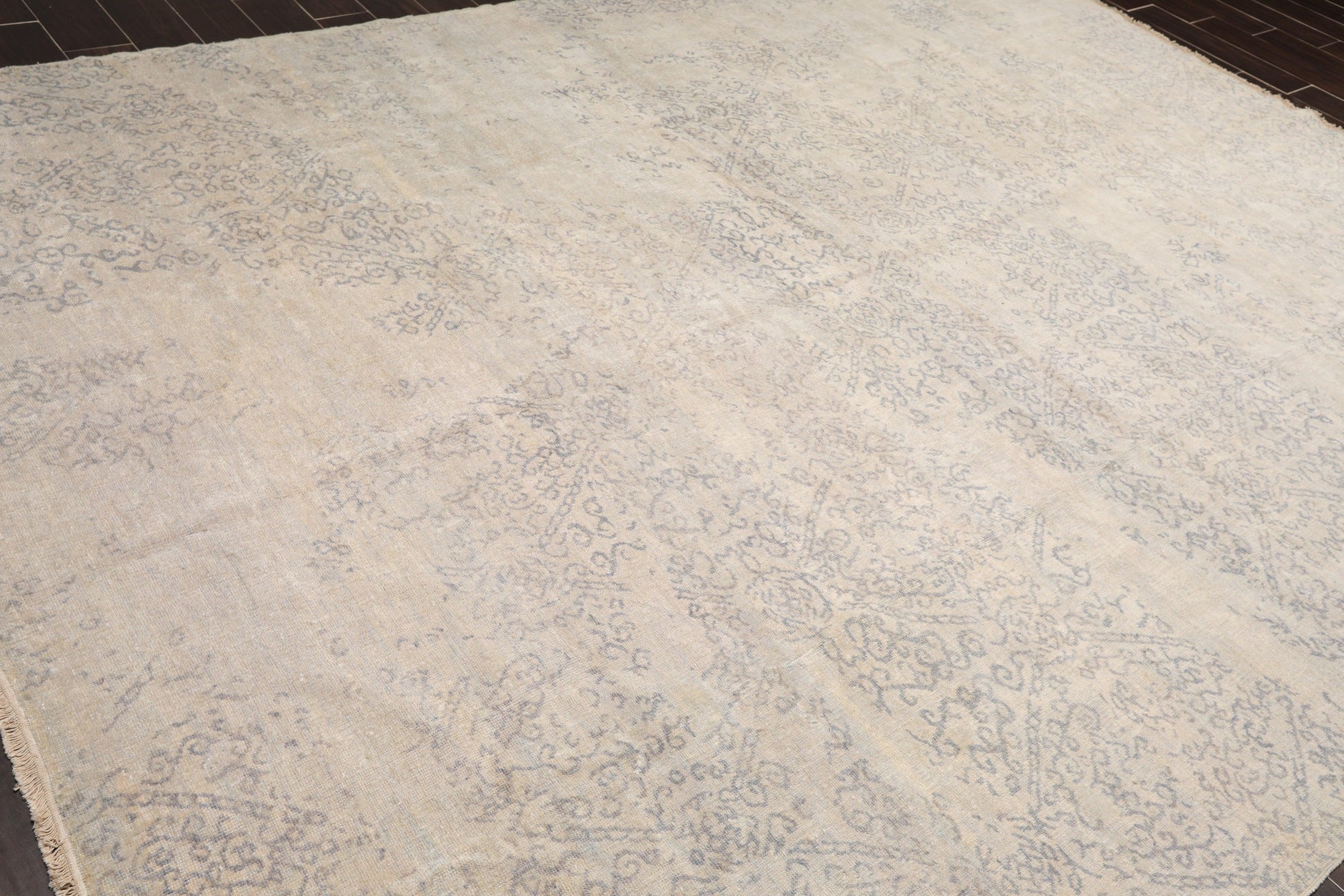 8'11"x 11'11" Hand Knotted Wool Antiqued Turkish weave Area Rug Muted Tone on Tone Gray-4
