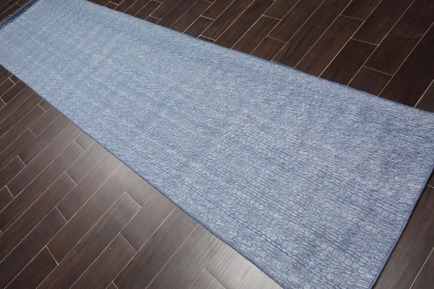 Multi Size Blue Hand Woven 100% Wool Flatweave Modern & Contemporary Oriental Area Rug-3