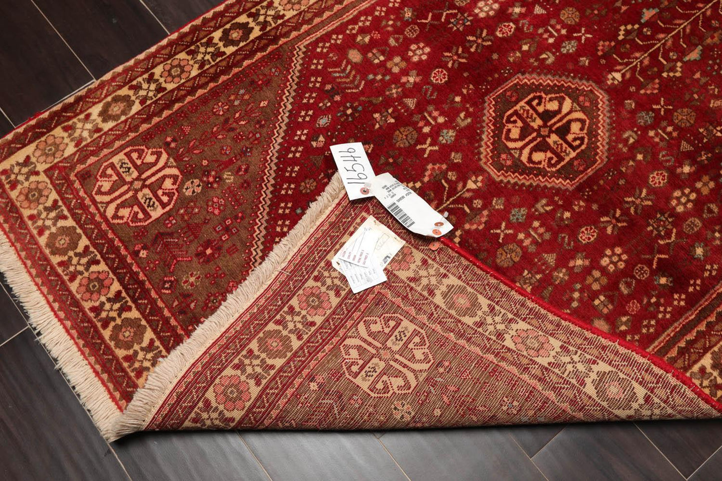 3’4” x 5’1" Hand Knotted Wool Vintage Abadehh 200 KPSI Oriental Area Rug Ruby-3