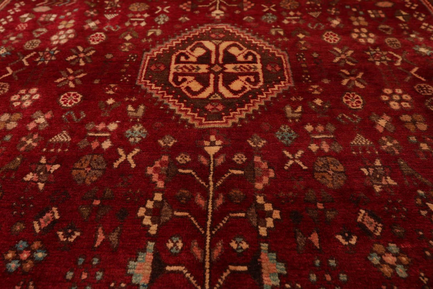 3’4” x 5’1" Hand Knotted Wool Vintage Abadehh 200 KPSI Oriental Area Rug Ruby-4