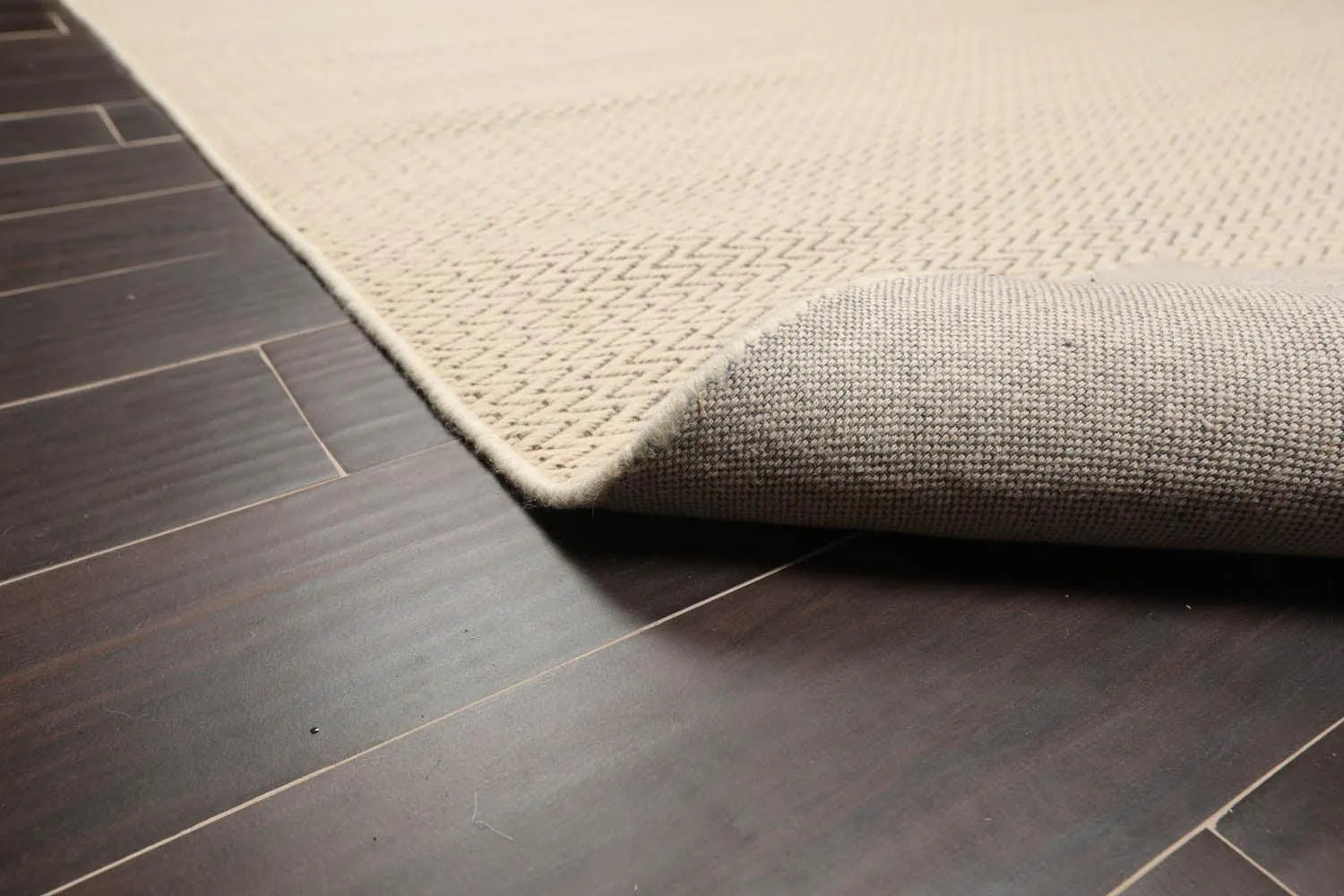 Multi Size Beige Hand Tufted Dhurry Herringbone Pattern 100% Wool Traditional Oriental Area Rug-4