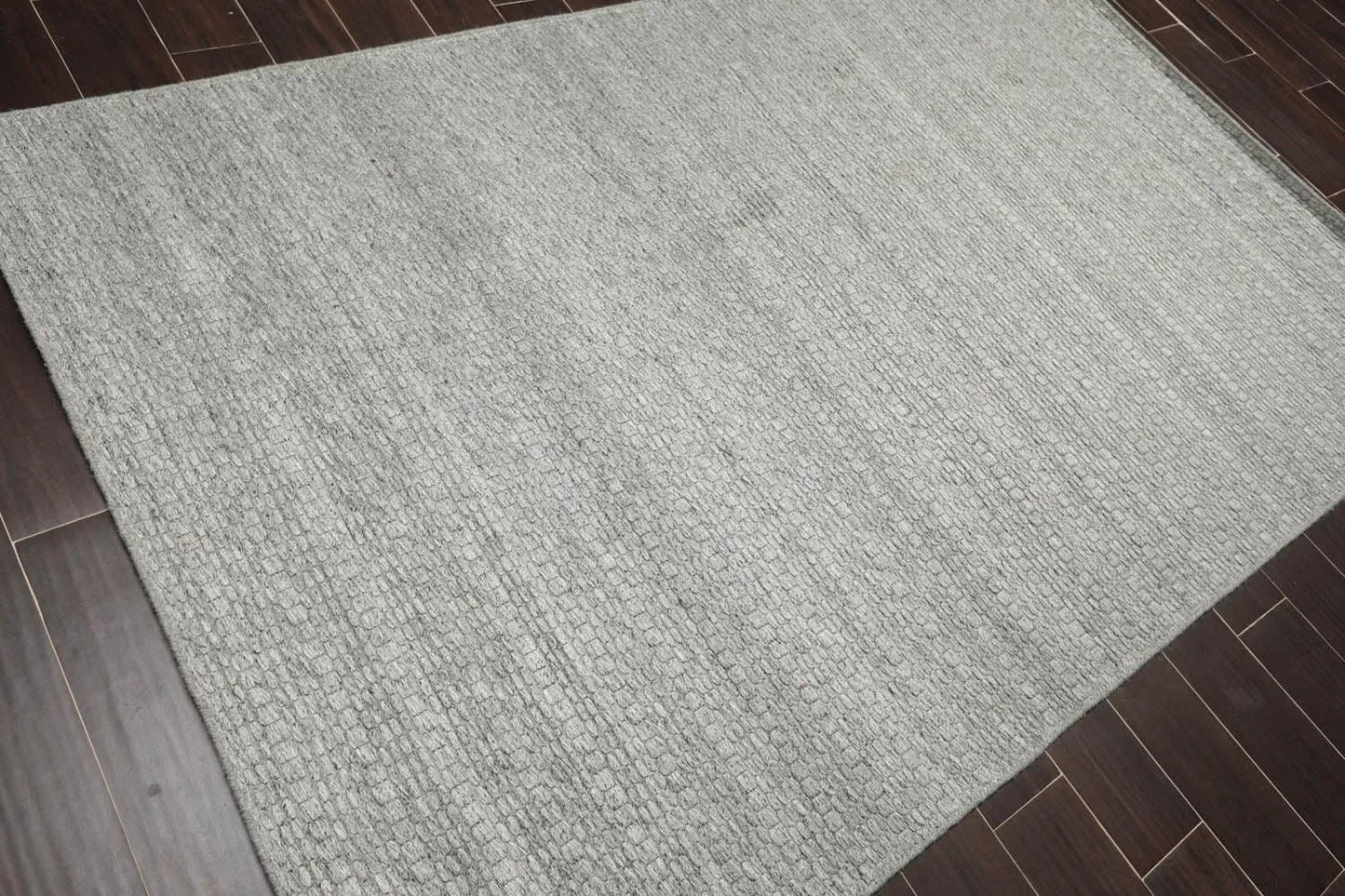 Multi Size Gray Hand Woven 100% Wool Flatweave Modern & Contemporary Oriental Area Rug-1