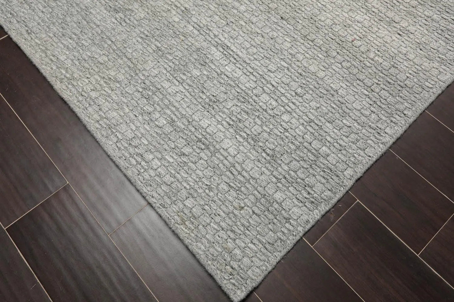 Multi Size Gray Hand Woven 100% Wool Flatweave Modern & Contemporary Oriental Area Rug-3
