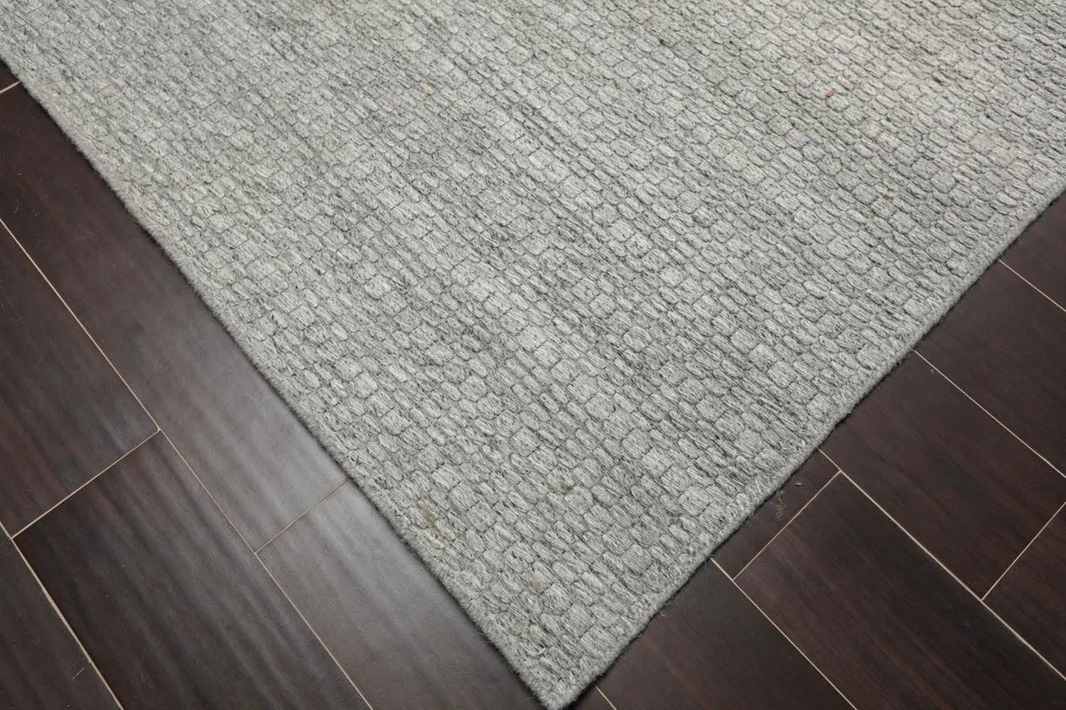 Multi Size Gray Hand Woven 100% Wool Flatweave Modern & Contemporary Oriental Area Rug-3