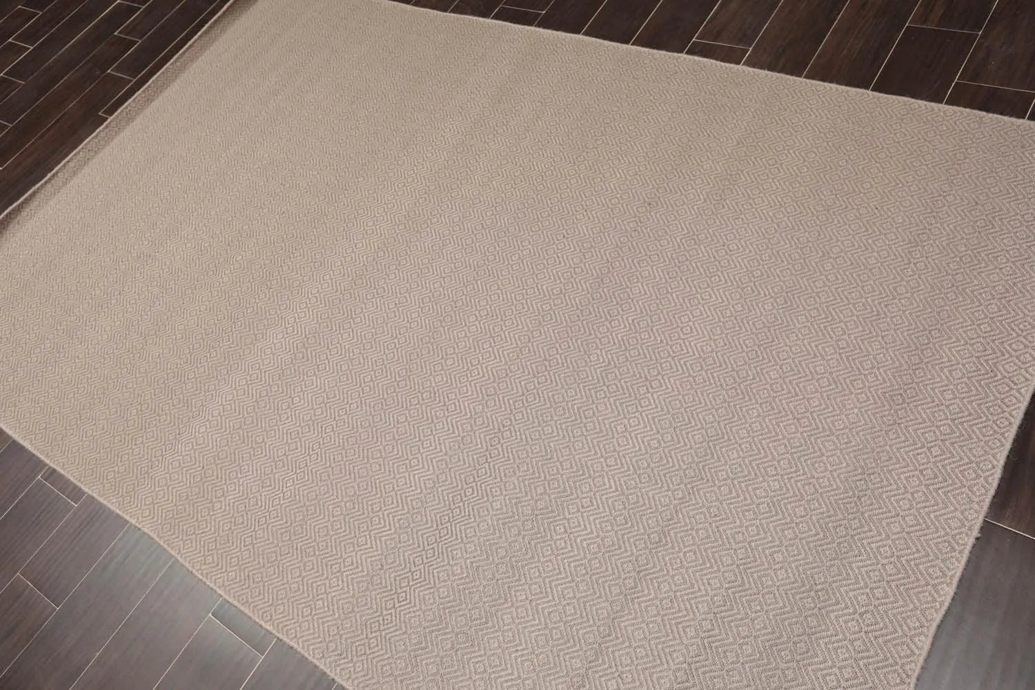 Multi Size Taupe Hand Woven Flatweave 100% Wool Traditional Oriental Area Rug-1